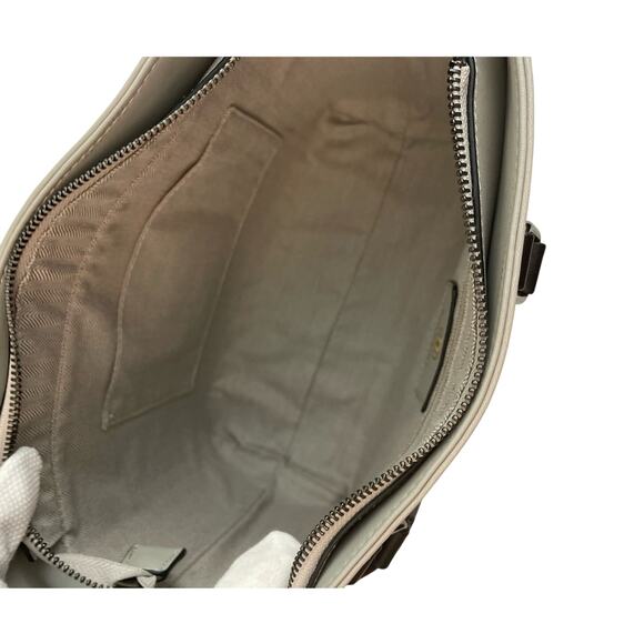 BOLVAINT PARIS Veronique Gray Leather Tote Black Handles Detachable Strap NWOT - Picture 10 of 11